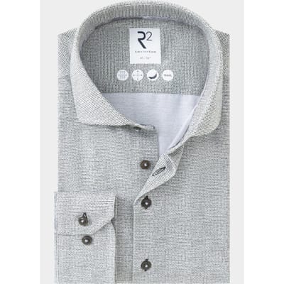 R2 Amsterdam Overhemd heren knitted polyester sorona shir 134.wsp.013/070