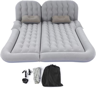 Opblaasbaar Reismatras - Auto Luchtbed Slaapmat - Comfortabel Reizen - Veelzijdig Inzetbaar - 174 x 126 cm - Grijs