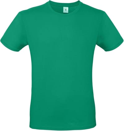 Set van 2x stuks groen basic t-shirt met ronde hals voor heren - katoen - 145 grams - groene shirts / kleding, maat: S (48)