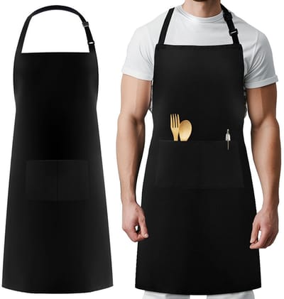 Chef-kokschorten - Waterdicht Schort Met 3 Zakken - Verstelbare Riem Met Lange Banden - Werkschort Voor Mannen En Vrouwen - Voor Restaurant Café Barbecue Keuken Koken En Bakken - Duurzaam En Gekruist Ontwerp