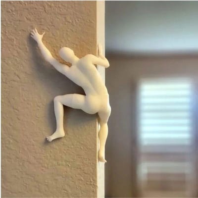 Creatief en Gepersonaliseerd Muurkarakterbeeld Bergbeklimmer Hars Klimmuur Decor Slaapkamer Bar Gang Muurdecoraties gray