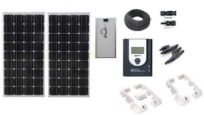 Compleet 340W Zonnepaneel set met MPPT laadregelaar met LCD scherm - Mono Kristallijne Celtechnologie - 12V - daglichtpaneel - Met MC4 connectoren - Voor camper, boot, caravan, accu, etc - Met Nederlandse handleiding