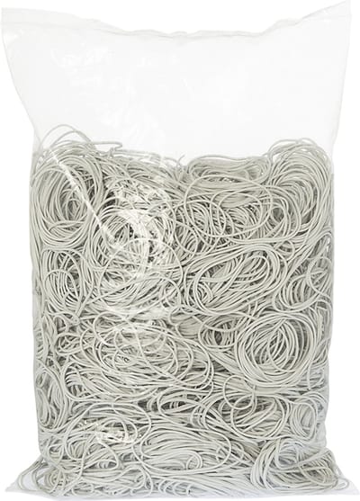 Rubbermagazijn - Elastiekjes - Rubber - Wit - 50x1,5mm - Circa 2700 stuks - Kleine elastiekjes