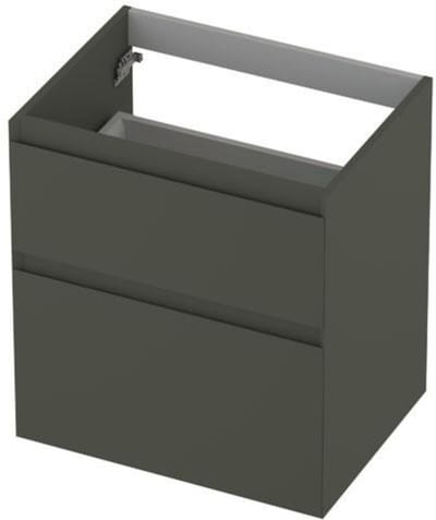 INK - Onderkast 2 Laden Greeploos Gelakt 45gr A-symmetrisch - 600x450x650 Mm - Mat Beton Groen