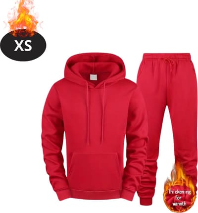 Nivard Joggingpak - Huispak - Volwassenen - Trainingspak - Comfortabel - Joggingsbroek - Tracksuit - Heren - Rood - XS