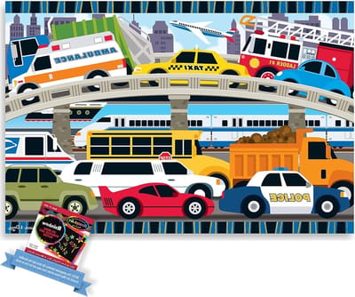 Verkeersopstopping: 24 stks Floor Puzzel Bundel met 1 Thema Compatibel M & D Scratch Fun Mini-Pad (04421)