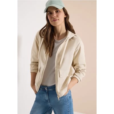 Jas met capuchon en elastische tailleband