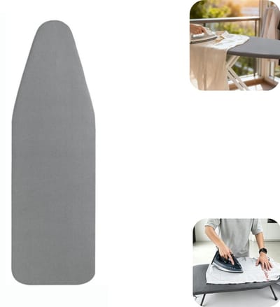 Hoes - strijkplankhoes - strijkmat - hittebestendige mat - duurzaam - verstelbaar - brandwerend - met klemmen - huishoudproducten - geschikt voor strijkplanken, stomerijen, wasserijen (grijs, 150*55 cm)