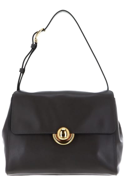 FURLA Leren schoudertas Domus Shoulder Bag 27 Urban Gray Taupe
