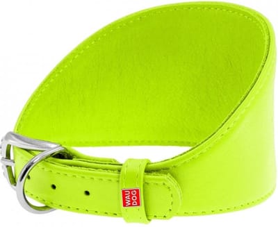 WAUDOG Glamour Halsband Windhond - Italiaans leder - Groen - XS - Nekomtrek: 23 - 27 cm (GELIEVE ALVORENS BESTELLEN OPMETEN)