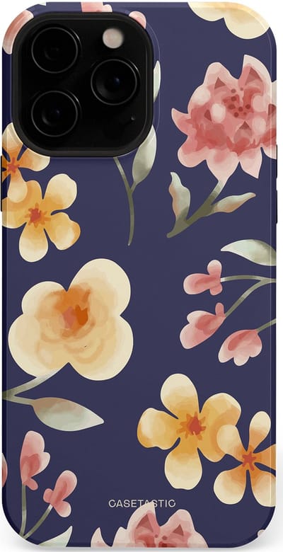Casetastic Hoesje Geschikt voor Apple iPhone 13 Pro Max Magsafe - Stijlvolle Beschermende Duo-layer Case - Bloesemnacht Marine