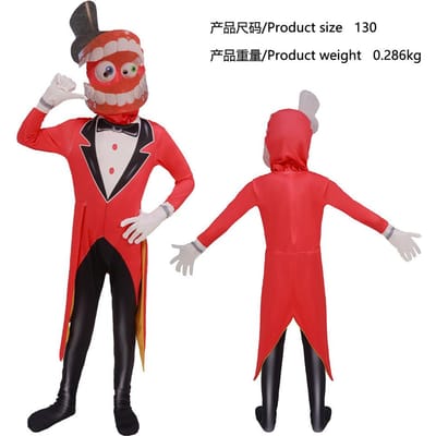 Het Geweldige Digitale Freak Circus Pomni Cosplay Kostuum Kinderen Volwassenen Caine Kinger Jumpsuit Nauwsluitende Outfit Halloween Kostuums 180-190cm red