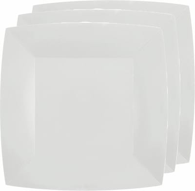 Santex Bordjes karton - 20x - vierkant - creme wit - 23 x 23 cm - feestbordjes