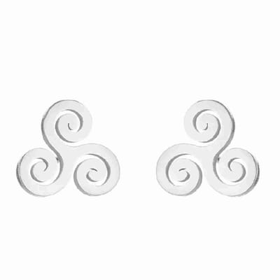 WeLoveSilver - oorstekers - chirurgisch staal - triskele ontwerp - 10mm