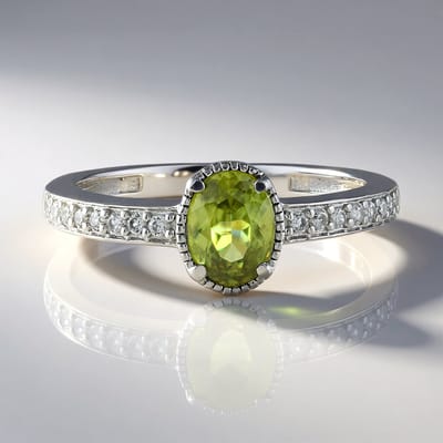 Cavill - Verstelbare Zilveren Ring met 0,671 ct Ovale Briljant Sfeen en 16 Cambodjaanse Zirkonia - Elegant Edelsteen Sieraad