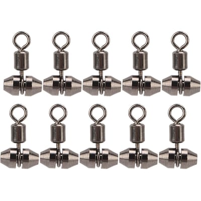 Lot de 10 émerillons de pêche à 3 voies en laiton, pivotants en T, triples émerillons, connecteurs de pêche à ligne croisée, taille M