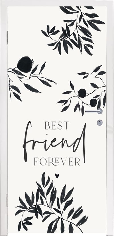Deursticker Best friend forever - BFF - Spreuken - Vrienden - Quotes - 95x235 cm - Deurposter