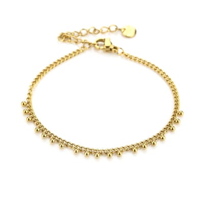 Bijoutheek Armband (sieraad) Schakel Ketting Kleine Balls Goud