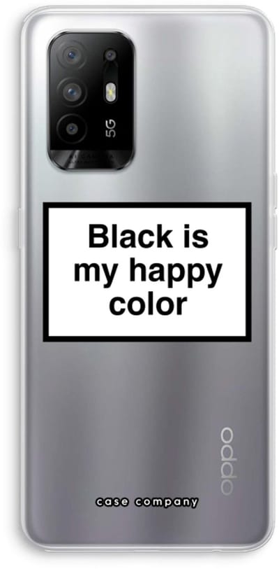 Case Company® - Hoesje geschikt voor Oppo A94 5G hoesje - Black is my happy color - Soft Cover Telefoonhoesje - Bescherming aan alle Kanten en Schermrand