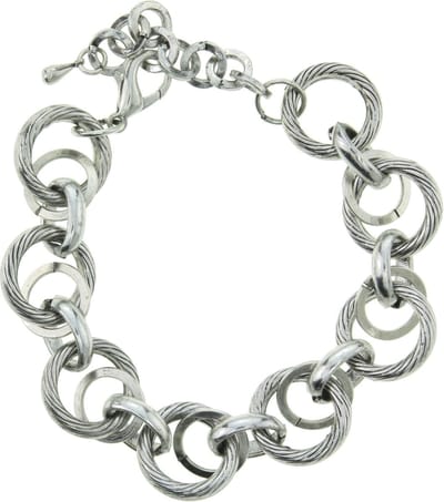 Behave - Schakelarmband dames - zilverkleur - casual chic - 18-23 cm