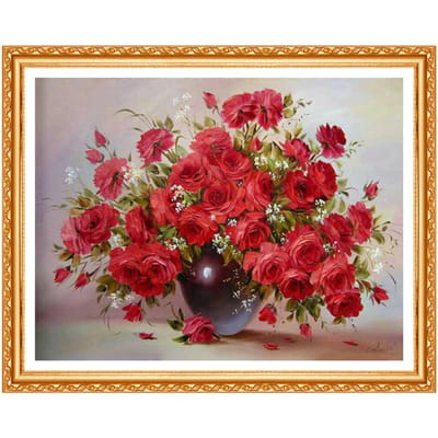 Rode roos diamant schilderij kruissteek kerst decor voor thuis bloemen diamant borduurwerk muur decor 20X30CM white