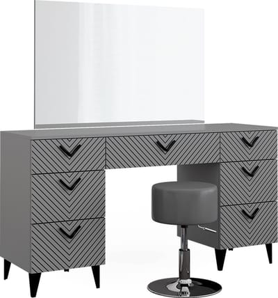 Vicco Anett Kaptafel – 150 cm met krukje Grijs