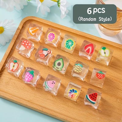 Jouets Compressibles Kawaii Fruités Glace Cubes à Presser Été Fête Farce Pâques/Halloween/Noël Remplisseurs de Sac Cadeau beige