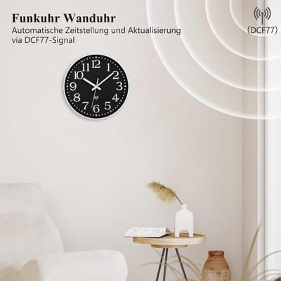 Wandklok 30 cm Met Radio en Nachtlampje - Geruisloos en Eenvoudig Af Te Lezen voor Thuis