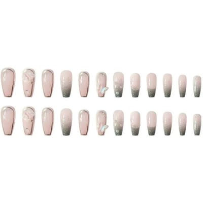 24 stuks druk op nagels steentjes valse nepnagels volledige nageltips kunstnagels voor vrouwen diy nail art