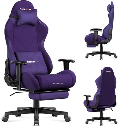 Huzaro Force 5.7 Gaming Stoel - ergonomische gamingstoel met verstelbare functies - veloursstof - Paars