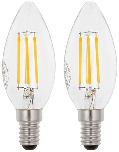 VITO LED Filament Kaarslamp C35 E14 - 4W (vervangt 50W) - 532lm - 4000K - Ø35mm - 220-240V - Energiezuinig - 2 stuks
