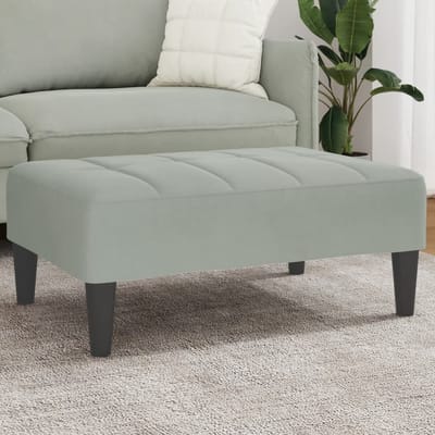 vidaXL - Voetenbank - 77x55x31 - cm - fluweel - lichtgrijs