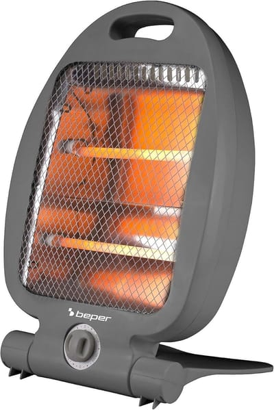 Elektrische Ruimteverwarmer - Compacte Verwarmer - Snelle Warmte - 2 Vermogensniveaus - 15x20x33 cm - Grijs