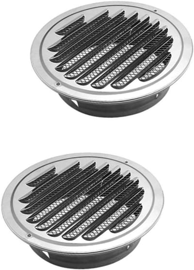 Ventilatierooster Afdekking - Ventilatiekap Rooster - Afvoer en Ventilatie - Roestvrij Staal Regenbescherming - 14.5 cm - Zilverkleurig
