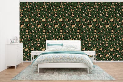 Behang - Fotobehang Panter - Goud - Patronen - Luxe - Breedte 500 cm x hoogte 280 cm
