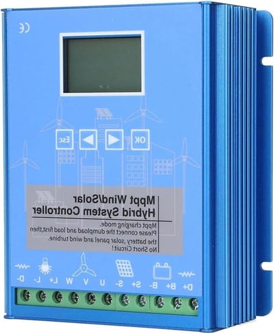 Hybride Laadregelaar - Zonne Wind - Energie Opladen - MPPT Technologie - 12V 24V 48V - Blauw
