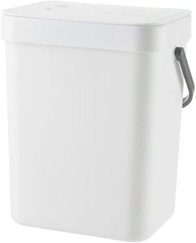 Keuken Compostbak - Voedsel Afvalbak GFT-bak - Keukenafval Verwerken - Met Flip-Top Deksel - 3 Liter - Wit