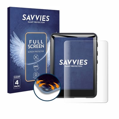 Savvies - Screenprotector voor Zaqe MP3 Player M4 2.4" - Folie Beschermfolie transparant volledig dekking 4 Stuks