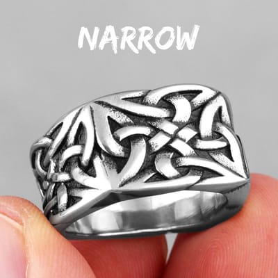 Bagues pour Homme Rétro Nœud Viking Acier Inoxydable Punk Simple Pour Amoureux Couple Petit Ami Bijoux Biker Créativité Cadeau 8 white