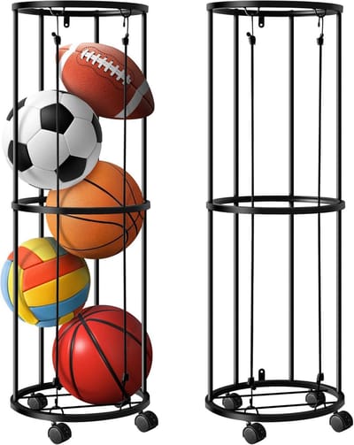 Unyqoos® Ruime Verticale Ballenopslag Met Wielen Voor Sportballen In Diverse Groottes