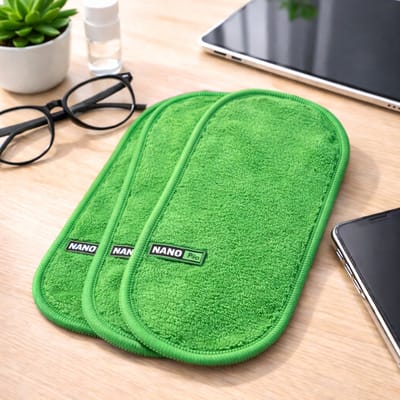 3x Nanopro Brillendoekjes/Nanodoek/Brilpoetsdoekjes/Groen