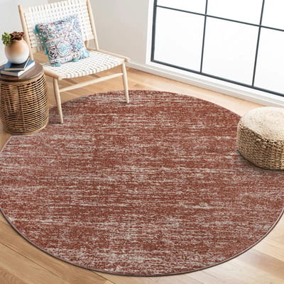 Relax Oslo - Laagpolig Vloerkleed - Rond - Modern Tapijt - Terra Oranje- 200 CM Ø