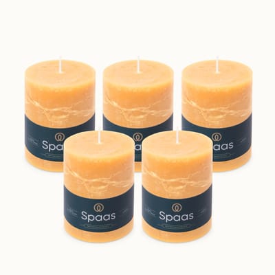 Spaas Rustieke Stompkaarsen - Zandkleur – 80/110mm - circa 65 uur - 5 kaarsen