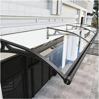 Buitenzonwering Polycarbonaat - Veranda Luifel - Regen Beschermen - UV Bescherming - Aluminium Beugel - Transparant
