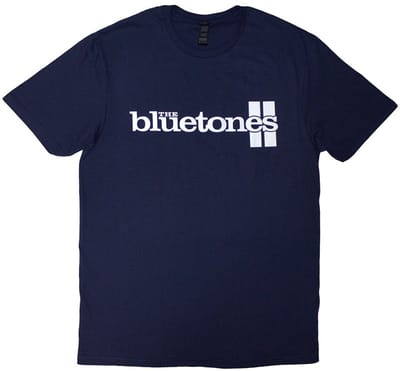 The Bluetones - Stripe Logo Heren T-shirt - S - Donkerblauw
