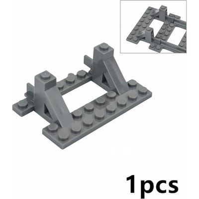 Compatibel met 53401 Treinrails met bochten R56 R72 R88 R104 MOC City Brick Wissel Kruisvormige Gebogen Rails Bouwblokken gray
