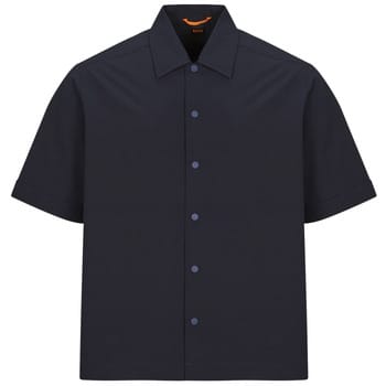 BOSS Lapoully Short Sleeve Overhemd Donkerblauw (navy) - Maat L - Heren - Overhemden Casual