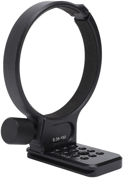 Dailygoods- Statiefbevestigingsring voor Samyang AF 35-150 mm Lens - Aluminium - Snelontgrendelingsplaat 70 mm - 1/4/3/8 Inch Schroefgaten - Slijtvast - Bescherming tegen Krassen - Lensmount