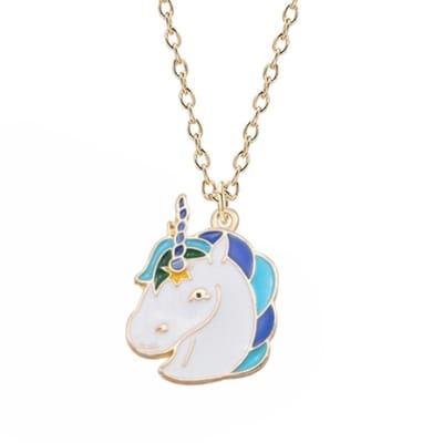Fako Bijoux® - Kinderketting - Eenhoorn / Unicorn - 20x26mm - Goudkleurig