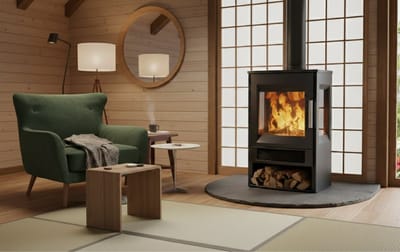 Elektrische kachel en sfeerhaard Casa Velluto Firenze – Vrijstaande elektrische verwarming 1800W – LED vlameffect, Thermostaat, Timer, Afstandsbediening en WiFi App bediening – Zwart – Voor woonkamer, slaapkamer, eetkamer en keuken